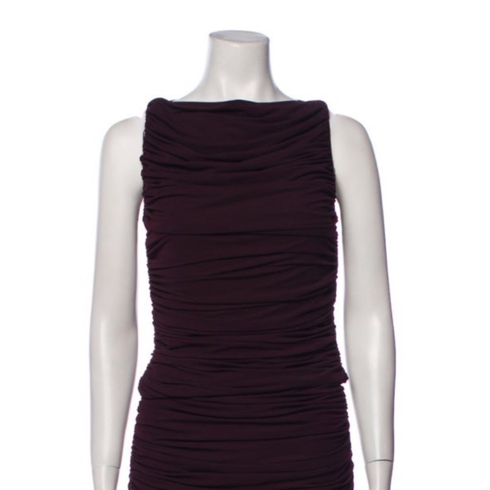 Norma Kamali Maroon Purple Elegant Ruched Sleeveless Tank Draped Sz XS (No Tag)
